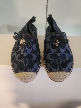 Coach Signature Espadrille Slip-Ons in Navy/Black